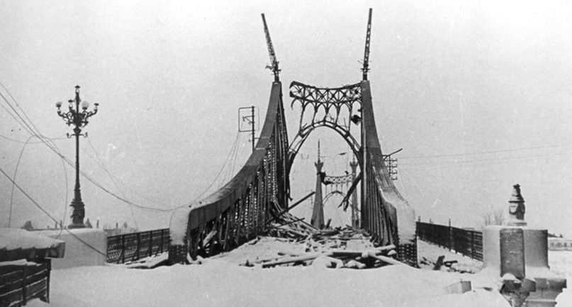 Староволжский мост в Твери, война