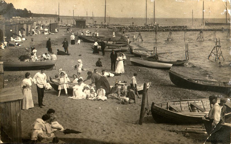 Пляж на берегу Финского залива, 1915 год