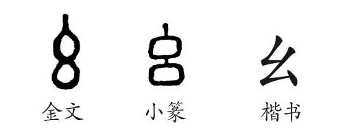 Иероглиф 幺 ("маленький"): стили написания цзиньвэнь, сяочжуань и кайшу