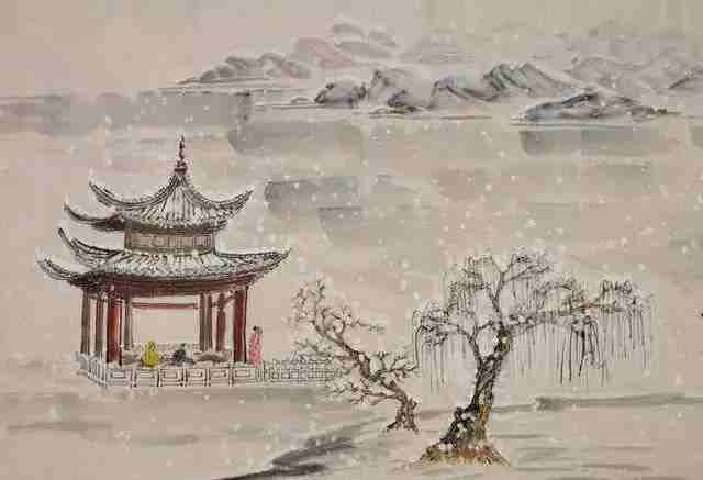 В Павильоне на озере смотрю на снег, Чжан Дай
