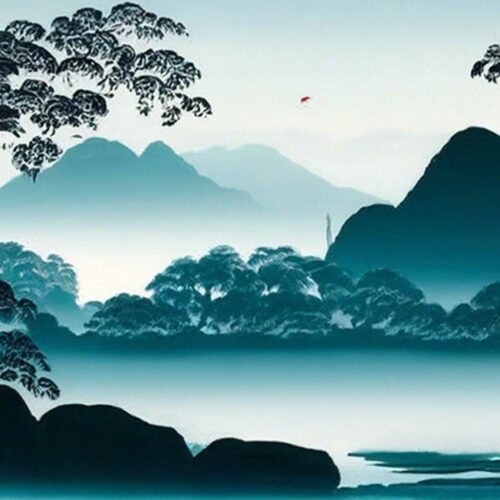 Пейзаж в стиле китайской живописи