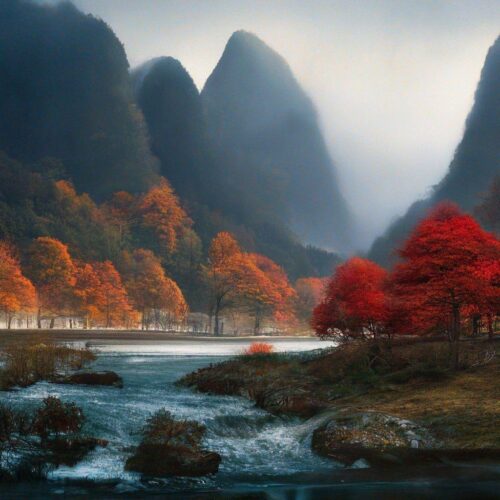 Китайский осенний пейзаж