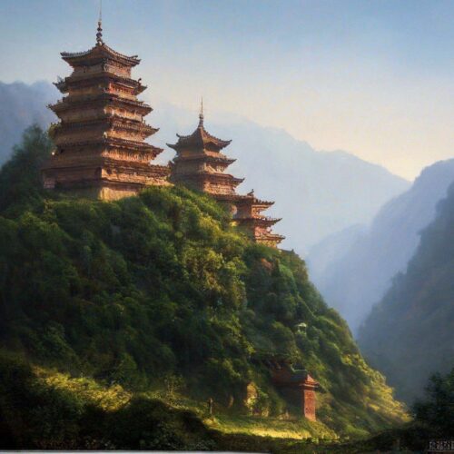 Монастырь в горах Китая