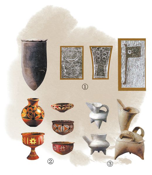 Керамические изделия культуры Давэнькоу